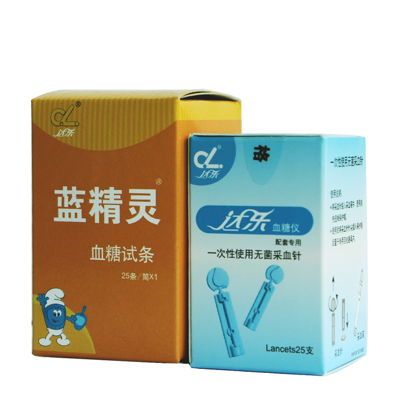 达乐 蓝精灵血糖试纸 25条+采血针25支 测量血糖试条 JN1