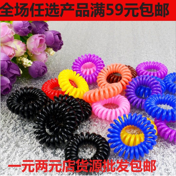 Telephone coil Korean version rubber band candy color practical good elasticity telephone wire small hair ring hair rope