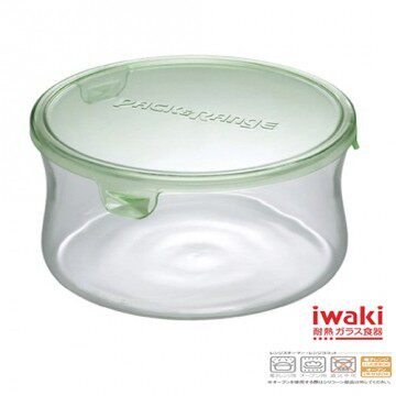 iwaki 玻璃微波罐 840ml(圆型绿)台湾官网直邮进口