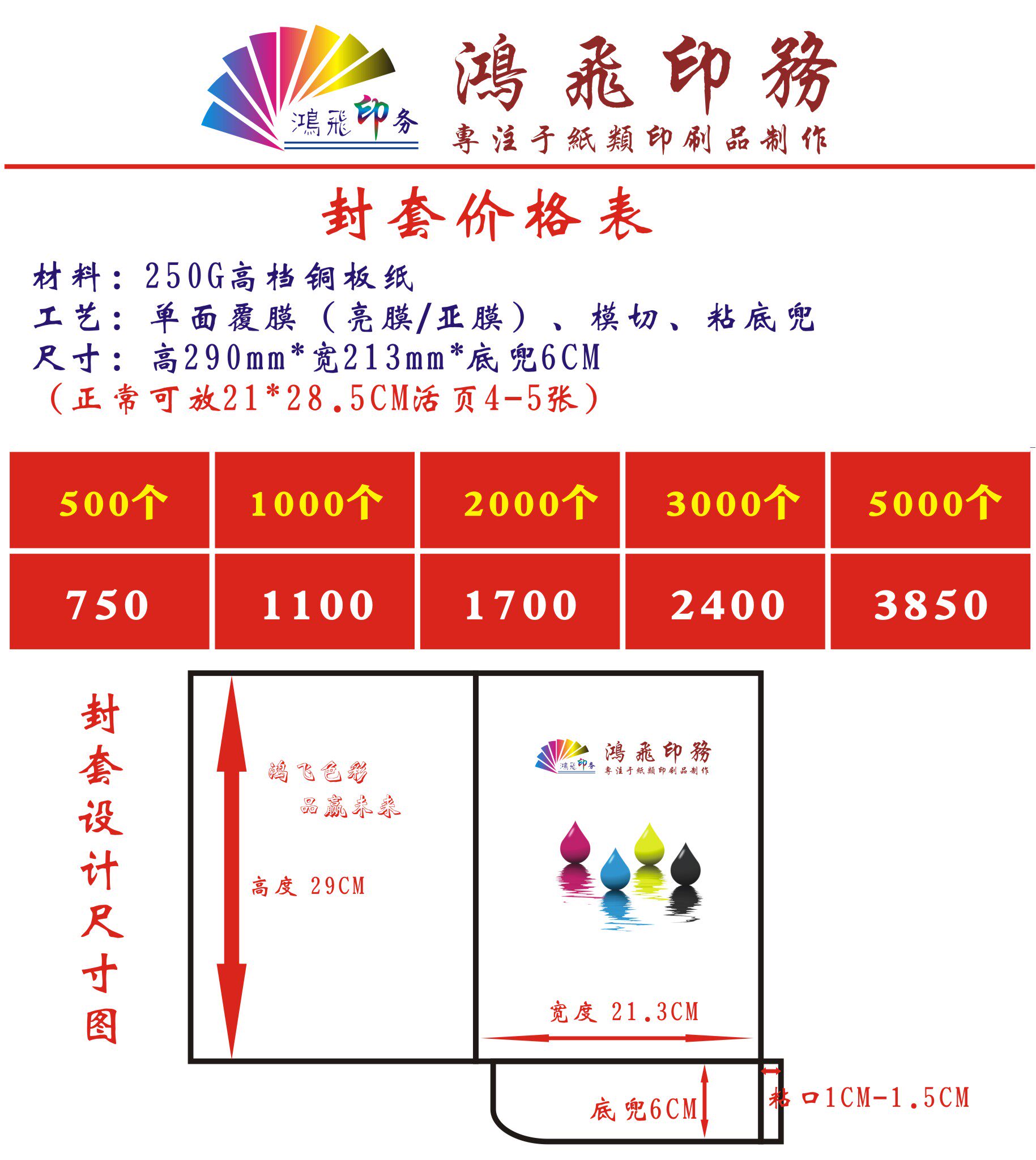 250G envelope CD-rom sleeve Envelope cover Product album folder Document bag File bag printing custom production