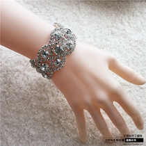 New original bright diamond wrist flower European style wedding bride wristband custom bridesmaid hand flower dance performance bracelet