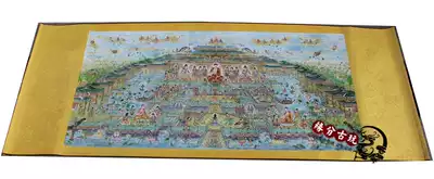 Wholesale antique calligraphy and painting, Chinese painting, landscape painting, living room hanging painting, decorative painting, middle hall painting, framed banner, hundred Buddhas