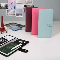 Monopoly Korea Temperament Imitation Leather Travel Passport Clip Long passport jacket male and female anti-magnetic documents wallet