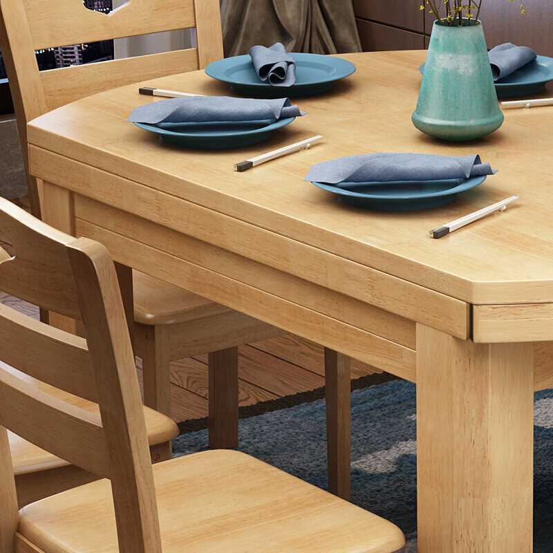 Solid wood table Scale small family simple Chinese folding table and chair combination Restaurant furniture D630