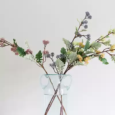 (Clearance 40% off)High branch pine worm fruit high simulation flower silk flower dried flower wedding bouquet Floral flower arrangement ornaments