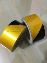 Yellow and black warning tape diagonal zebra crossing area dividing line fire protection key area marking line reflective tape