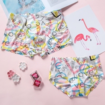 Couple underwear sexy Ice Silk thin one piece piece of seamless underwear womens triangle head low waist mens boxer pants