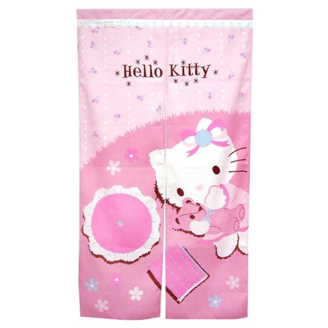 (Hello Kitty) Hold the bear long door curtain KT0413 (83x150cm)
