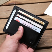 R·cose Mens business multi-function card bag leather drivers license bank card bag head layer cowhide