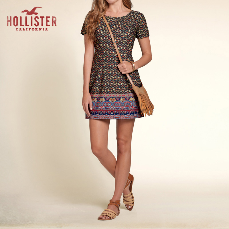 Hollister 绉纱直筒连衣裙 女 102544