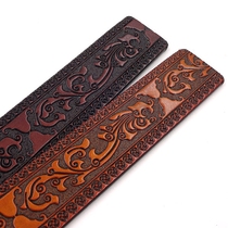 3 8cm vegetable tanned cowhide belt body without head Vintage perforated leather belt strip pants belt carved leather belt accessories