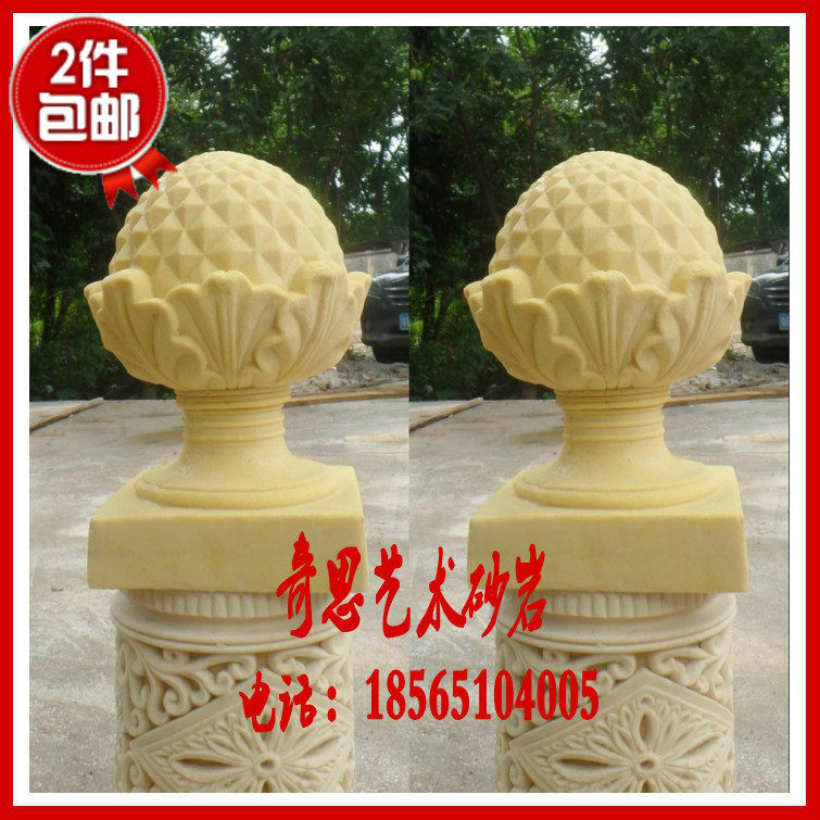 Sandstone Lamps Sandstone Sculpture European Style Relief Art Round Sculpture Sandstone Pinewood Pinewood Lantern View Light Hotel Villa Renovation