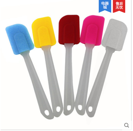 Baking tool to make cake scraping basin edge with white handle high temperature resistant silicone scraper