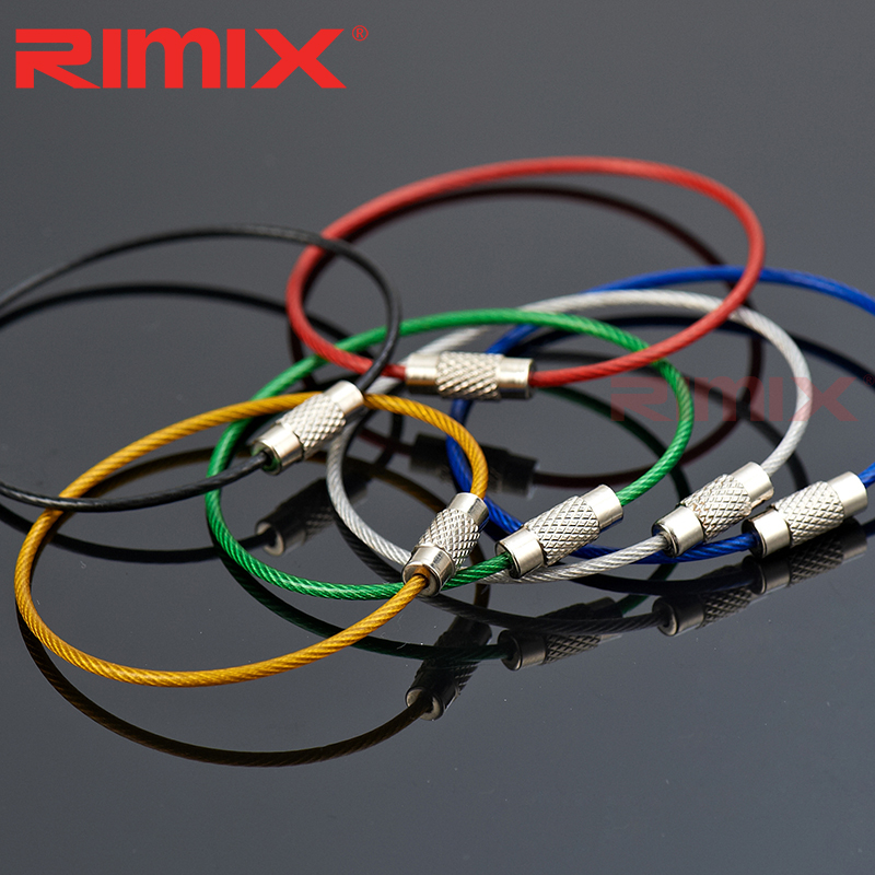 RIMIX Premium Stainless Steel Plus Coarse Wire Loop Key Button Keyring Keyring Creative Keyring Accessories