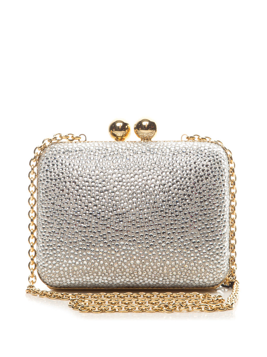 Dolce&Gabbana 银色满镶晶钻链条晚宴包