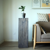 Nordic solid wood flower rack pier high side few Chinese bonsai rack Telephone several balcony living room shelf floor-to-ceiling