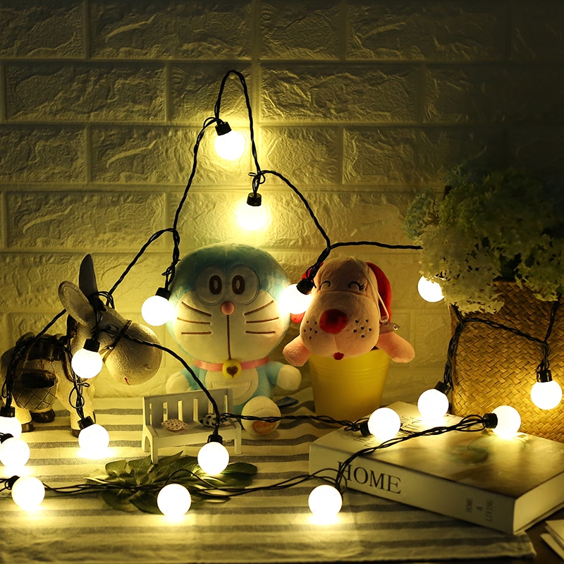 LED color light string 4cm large ball light string Wedding photography decorative light Festival light string flashing light Outdoor waterproof light