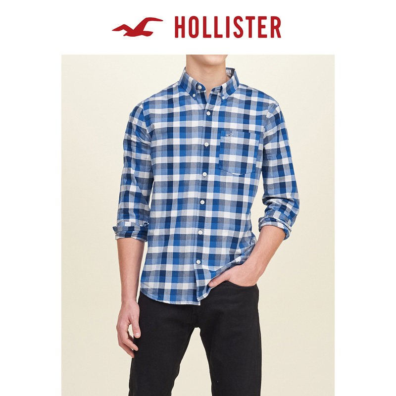 Hollister 格子府绸衬衫 男 118308