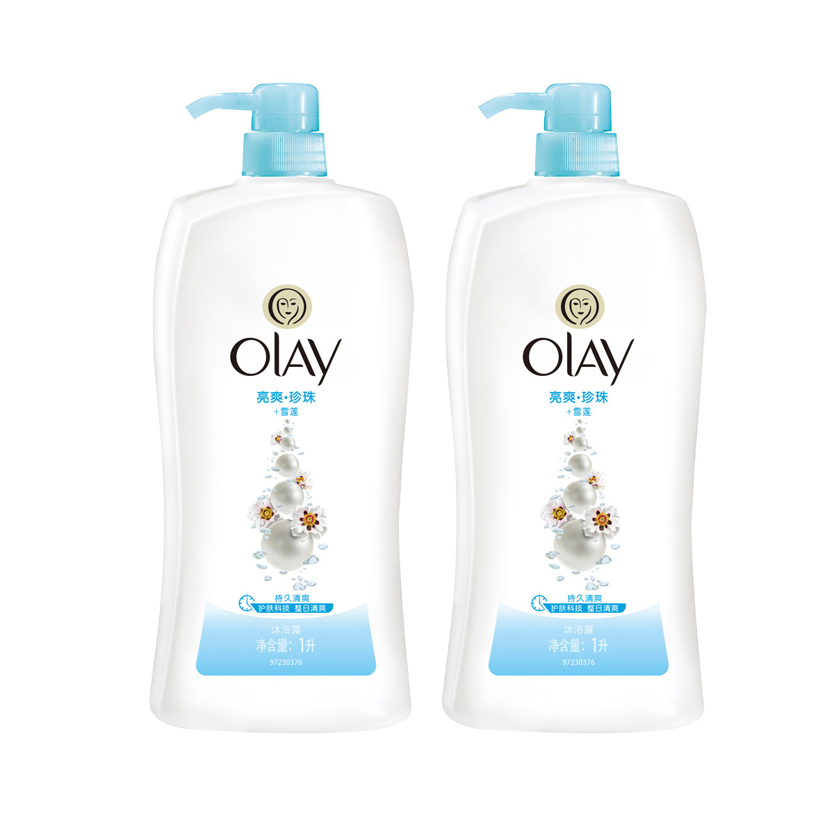 OLAY玉兰油美白清爽沐浴露乳液1000ml/1升×2瓶 大瓶套装包邮多省