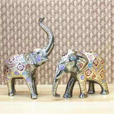 Pakistan handicrafts direct sales bronze 14-inch copper carving new paint color treasure object gift BT605