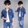 Trẻ em mặc 2018 áo khoác bé trai mùa thu mới mùa xuân và mẫu mùa thu 7 trẻ em lớn 9 trẻ em denim 10 áo khoác 12 tuổi ao phao tre em