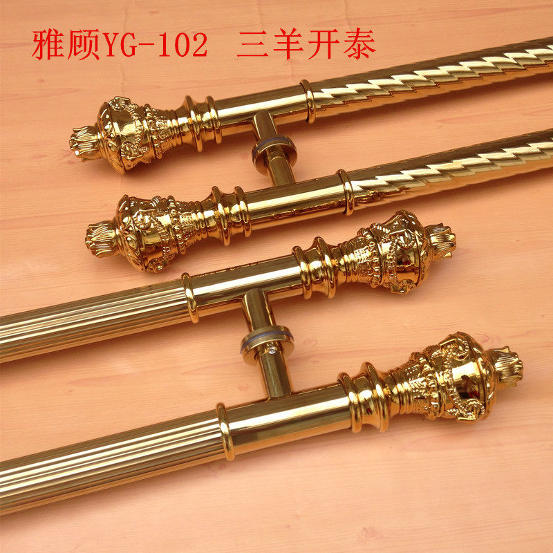 Ya Gu-102 Sanyang Kaitai antique large handle titanium alloy straight thread wooden door Villa door engineering luxury handle