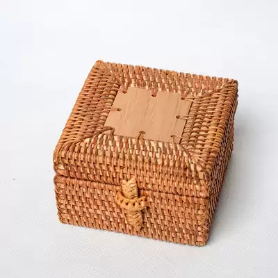 Vietnam imported Rattan woven pure hand-made autumn Rattan woven bamboo basket bamboo basket small square box for Pu'er tea packaging box