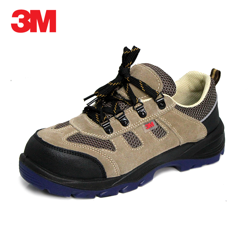 3M COM4022透气舒适劳保鞋 冬季男士钢包头工作鞋 防砸防滑安全鞋