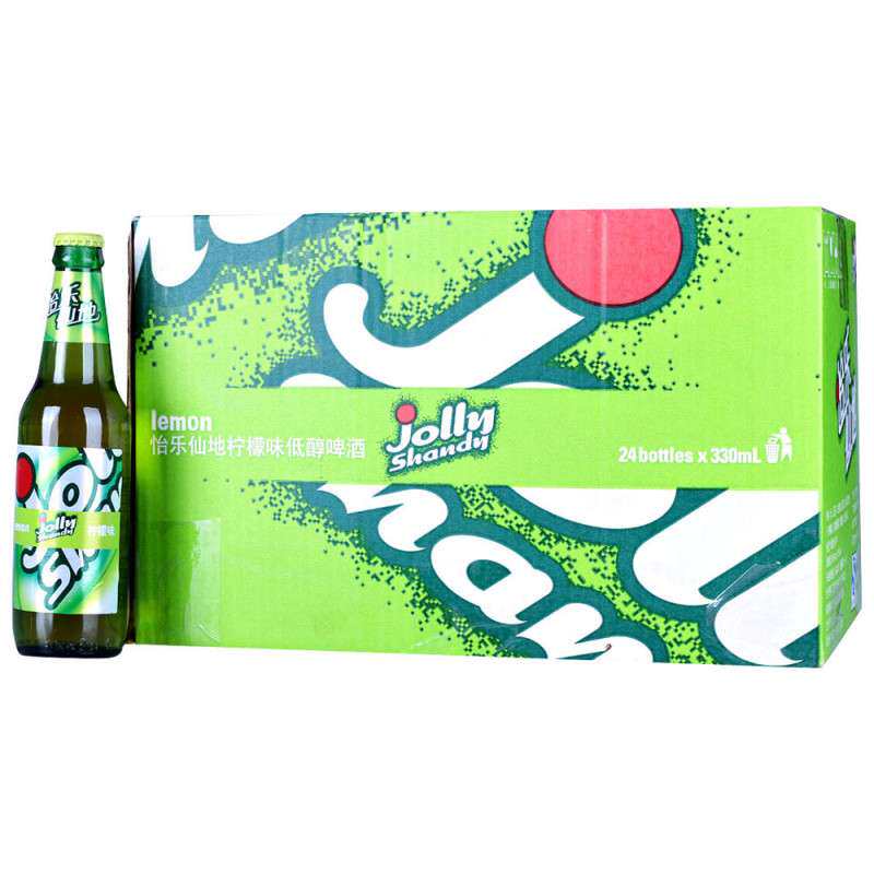 【苏宁易购】嘉士伯 怡乐仙地 柠檬味啤酒330ml/瓶*24  果味啤酒