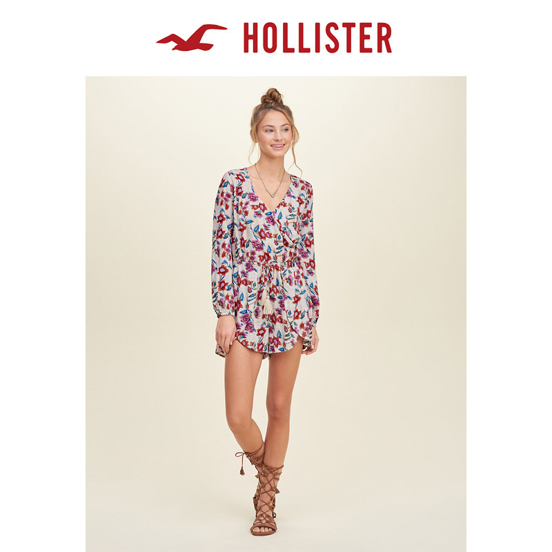 Hollister 2016春装新款正面裹身连体裤 女 119227