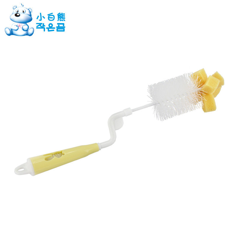 小白熊婴儿奶瓶刷奶嘴刷 宝宝宽口径奶瓶清洁清洗刷子HL-0691