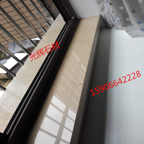 Natural marble American rice yellow window stone floating window shoe cabinet TV cabinet staircase wall Hangzhou shining stone