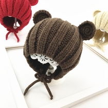 Baby hat winter 1-2 ear protection warm girl boy knit hat autumn and winter childrens wool hat baby hat