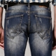 Chàng trai bóng chày BTBOY mặc quần dài màu trắng sẫm cũ ở thắt lưng mặc quần jean cotton mỏng - Quần jean quần đùi nam Quần jean