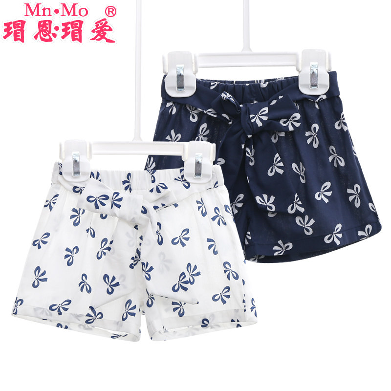 瑁恩瑁爱0-4岁2016夏款韩版女宝宝蝴蝶结小短裤婴儿女童外出短裤