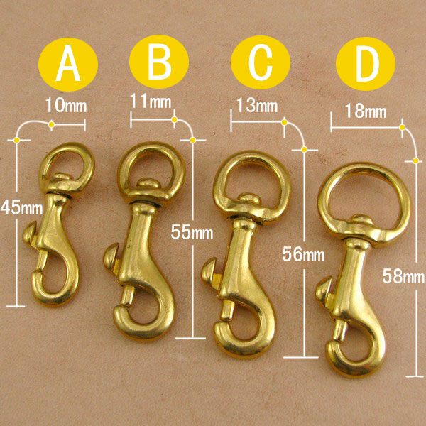 Brass Hook Buckle Dog Buckle Copper Hanging Buckle Cloth Hook Handmade Leather Bag Carrying Ring Hook Accessories (TK13)