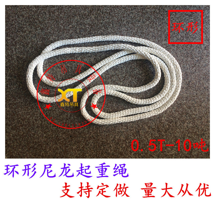 Ring hoisting rope driving hoisting rope nylon trolley rope two-end buckle sling belt 1T 2 3 5 8 10 tons