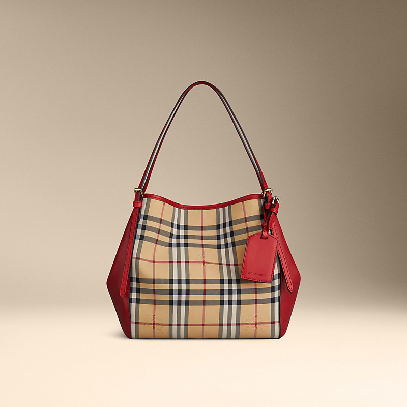 BURBERRY/博柏利小号Horseferry Check格纹托特包 39398981
