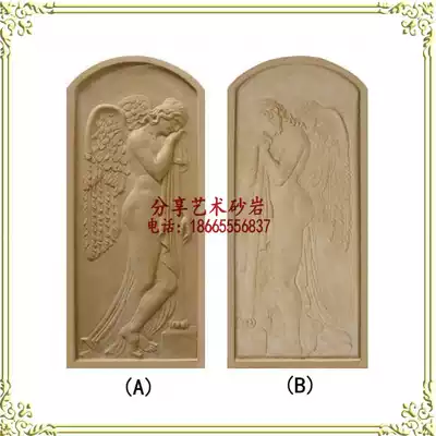 Artificial sandstone outdoor figure sculpture sandstone European relief community decoration Angel relief 