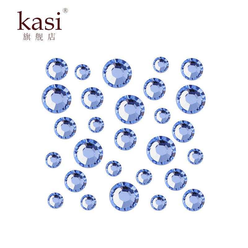 KaSi水钻美甲装饰常用贴钻颜色:淡蓝色211型号:5号-30号