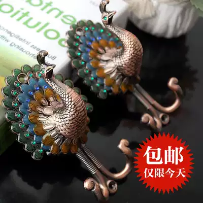 High-grade luxury European zinc alloy color peacock curtain adhesive hook hanging ball hanger display rack adhesive hook wall hook wall hook