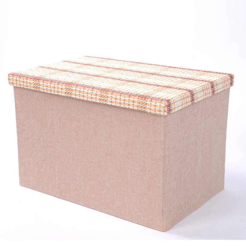 【苏宁易购】美纳福麻布环保草编盖收纳盒 中号39*28*27cm 1只装