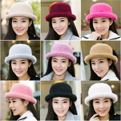 Hat female autumn and winter Korean wool hat rabbit hat fisherman hat bowler hat fisherman hat bowler hat winter warm knitted hat