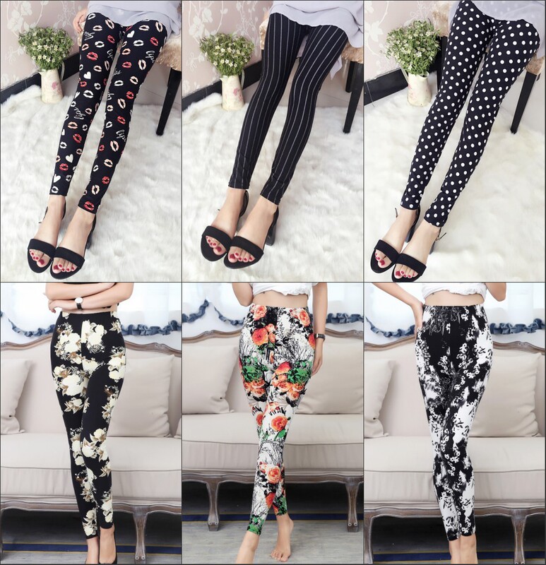 Autumn and Winter Fleece-Lined Women's Pants with Printed Patterns, Thin Cotton Pants for Outerwear, Stretchy Letter and Star Cartoon Home Soft Leggings for Women