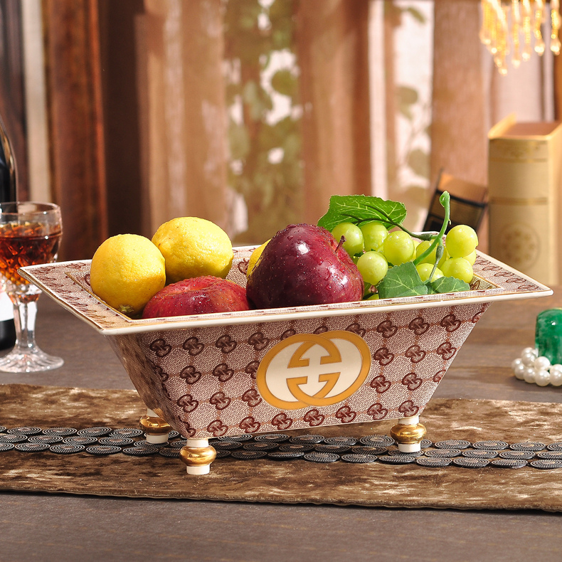 European ceramic bowl sitting room place high fruit bowl retro decoration ceramics European fruit bowl