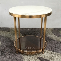 Light luxury size round coffee table Bed side table Movable simple small table Stainless steel corner a few living room sofa side a few
