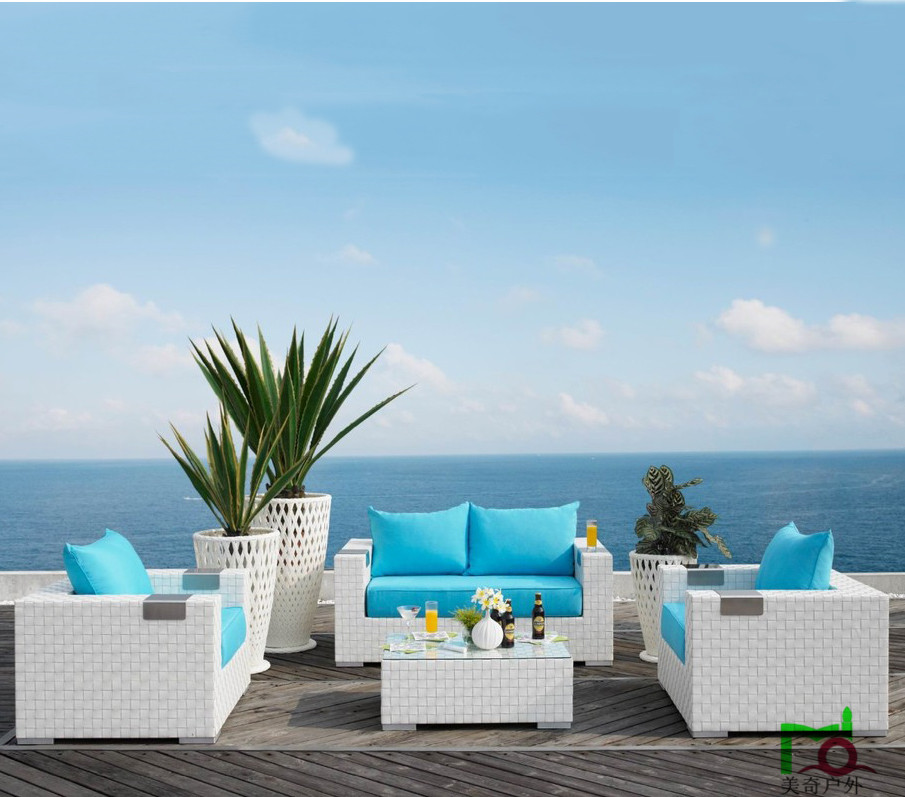 Rattan sofa outdoor rattan sofa combination living room imitation rattan chair sofa simple fashion balcony rattan art sofa furniture