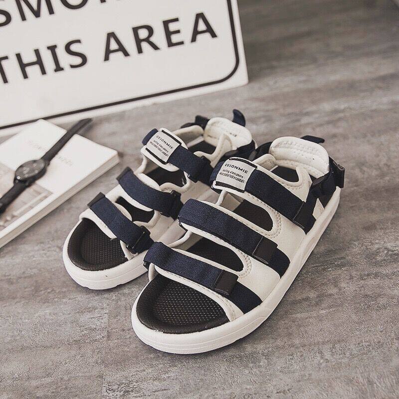 方少港风男装 夏款学生魔术贴凉鞋男士防滑沙滩鞋青年休闲凉拖鞋