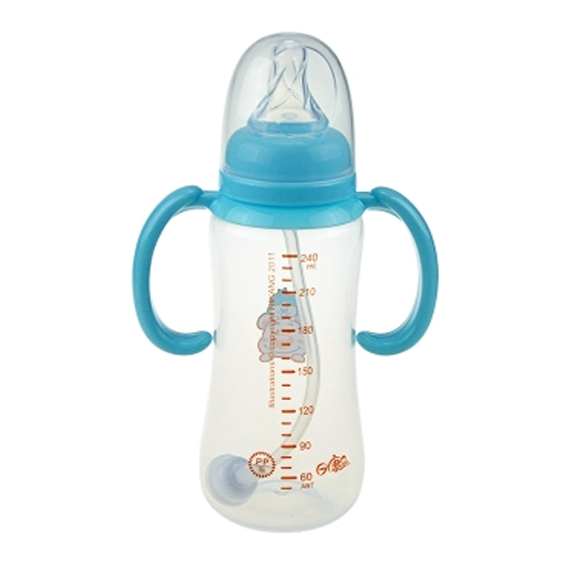 日康PP带握把吸管奶瓶240ml