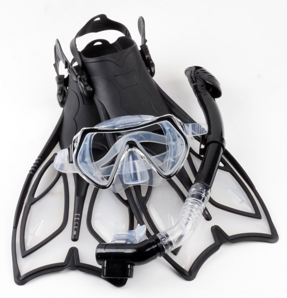 Xia Langfeng snorkeling equipment Diving Sambo Full dry vacuum suction tube Silicone diving mirror Shallow fins Myopia